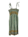 Loeffler Randall Size S Green, Yellow, White Ramie Sleeveless Tie Shoulder Dress Green, Yellow, White / S