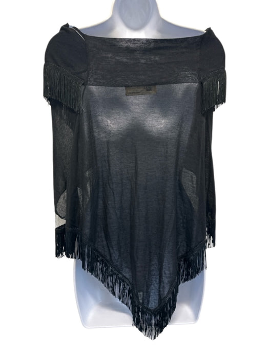 Toga Pulla Black Viscose Blend Fishnet Fringe scarf Black / One Size