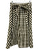 Lee Mathews Size 2 Green & Cream Organic Cotton Side Pockets Gingham Midi Skirt Green & Cream / 2