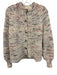 Sezane Size XS Cream, Pink, Gray Alpaca Blend Chunky Knit High Neck Cardigan Cream, Pink, Gray / XS