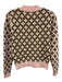 Allude Size S Green & Pink Cashmere Geometric notched neckline Sweater Green & Pink / S