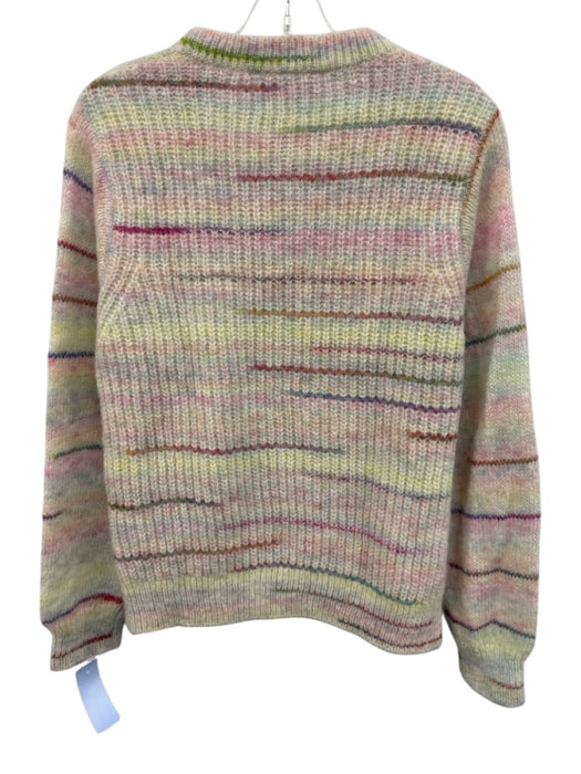 Kilte Size 1 Yellow, Pink, Multi Alpaca Blend Stripe Ribbed Collar Sweater Yellow, Pink, Multi / 1