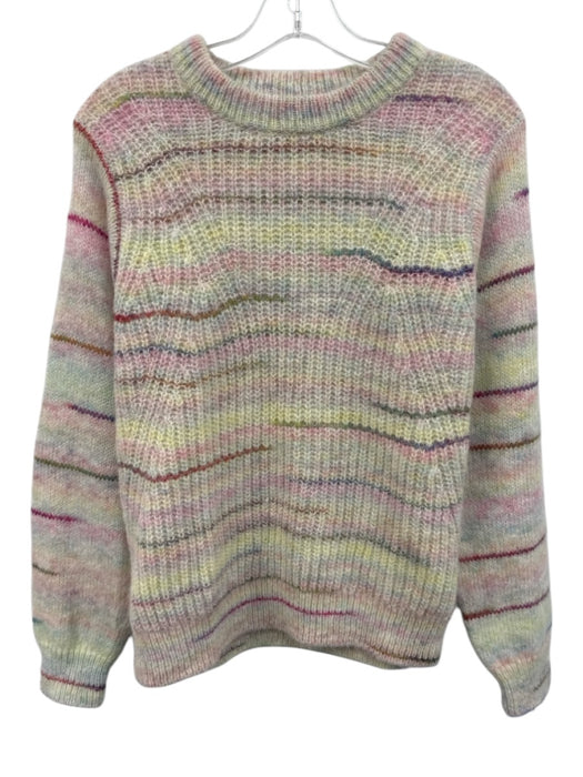 Kilte Size 1 Yellow, Pink, Multi Alpaca Blend Stripe Ribbed Collar Sweater Yellow, Pink, Multi / 1