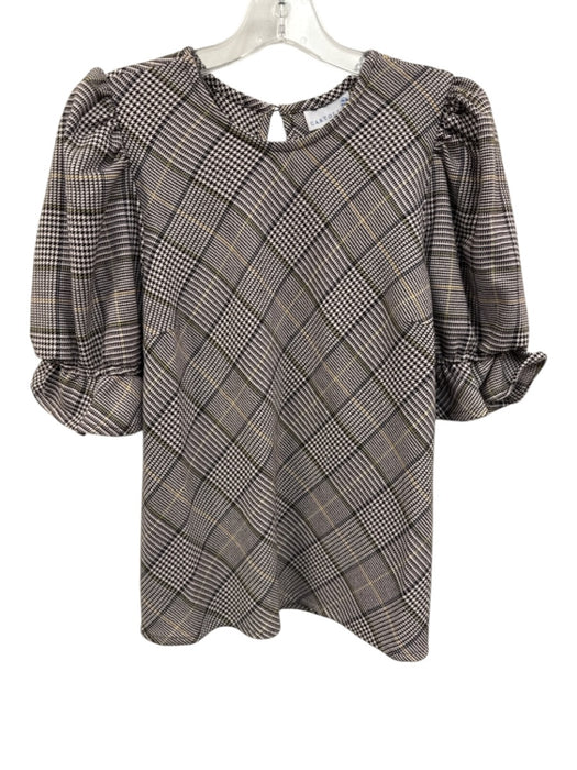 Cartolina Size XS Black, Brown, Cream Polyester Blend Houndstooth Top Black, Brown, Cream / XS