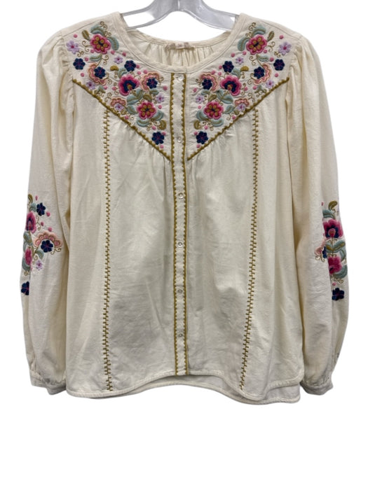 Louise Misha Size 34 / XS cream, yellow, multi Cotton Embroidered Flowers Top cream, yellow, multi / 34 / XS