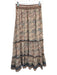 M.A.B.E Size S Cream, Blue, Orange Cotton Ruffle Floral Elastic Waist Maxi Skirt Cream, Blue, Orange / S