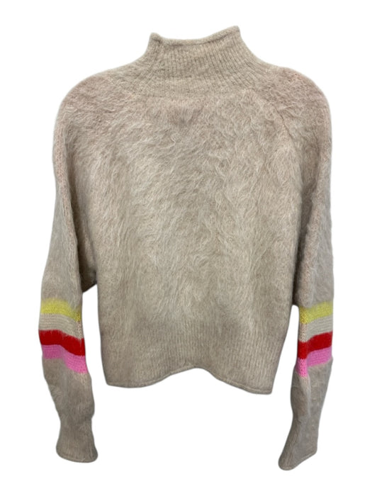 Celia B Size XS Beige, Yellow & Pink Alpaca Blend Fuzzy Turtleneck Sweater Beige, Yellow & Pink / XS