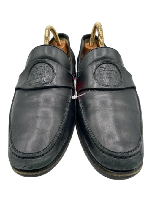 Hermes Shoe Size 41 AS IS Black Leather Solid Dress loafer Men's Shoes 41