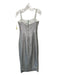 Jonathan Simkhai Size 6 Silver Polyester Blend Ruffle Spaghetti Strap Dress Silver / 6