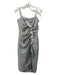 Jonathan Simkhai Size 6 Silver Polyester Blend Ruffle Spaghetti Strap Dress Silver / 6