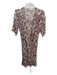 Veronica Beard Size 4 Blush & Brown Silk Metallic Thread Botanical Sheer Dress Blush & Brown / 4