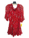 Misa Size M Red, White, Blue Viscose Smocked Paisley Print Floral Sheer Dress Red, White, Blue / M