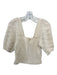 Ba&sh Size S Cream cotton & polyamide Sweetheart Neckline Knit Puff Sleeves Top Cream / S