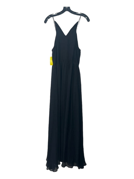 Cami Size S Black Silk V Neck Sleeveless Full length Dress Black / S