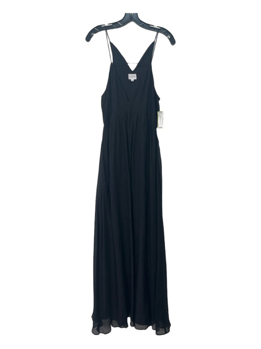 Cami Size S Black Silk V Neck Sleeveless Full length Dress Black / S