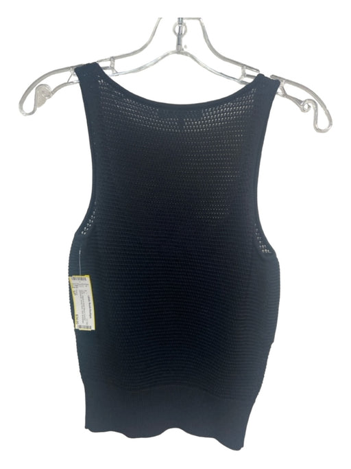 Frame Size S/P Black Rayon & Nylon Blend Crochet Sleeveless Scoop Neck Knit Top Black / S/P