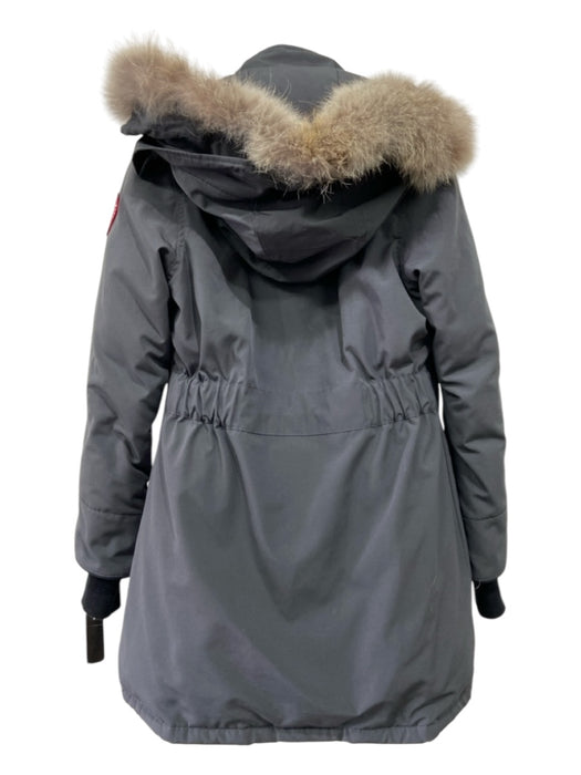 Canada Goose Size S Gray Poly Blend Puffer Long Line Fur Hood Coat Gray / S