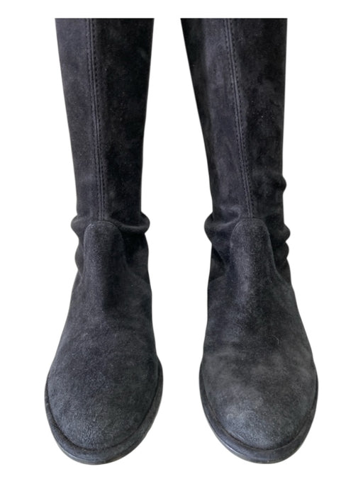 Stuart Weitzman Shoe Size 8 Black Suede Tie Detail Above the Knee Boots Black / 8