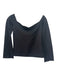 Alexis Size S Black Cotton Blend Boat Neck Top Black / S