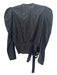 IRO Size S Black Cotton Blend Metallic Semi Sheer Wrap Top Black / S