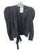 IRO Size S Black Cotton Blend Metallic Semi Sheer Wrap Top Black / S