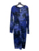 Raquel Allegra Size S Blue & Black Cotton Tye Dye Maxi Long Sleeve Dress Blue & Black / S