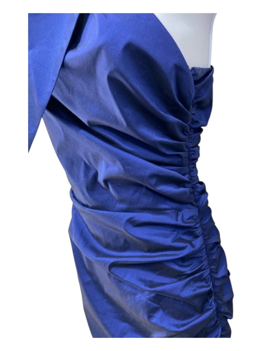 Veronica Beard Size 2 Cobalt Blue Polyester Blend One Shoulder Bow Ruched Dress Cobalt Blue / 2