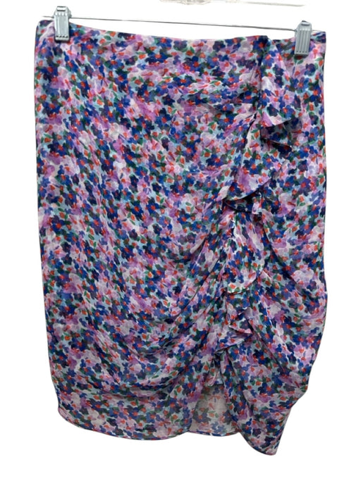 Veronica Beard Size 2 Purple, Blue, Red Silk Flowers Flounce Mini Skirt Purple, Blue, Red / 2