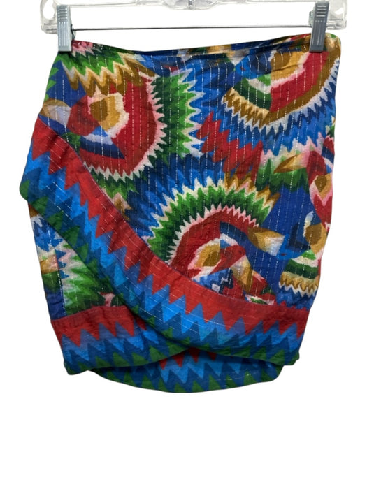 Farm Rio Size S Blue, Green, Multi Modal Blend Beaded Tassel Wrap Sarong Skirt Blue, Green, Multi / S