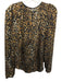 Ronny Kobo Size S Black & Brown Viscose Blend burnout Animal Keyhole Back Top Black & Brown / S