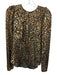 Ronny Kobo Size S Black & Brown Viscose Blend burnout Animal Keyhole Back Top Black & Brown / S