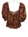 Ulla Johnson Size 4 rust orange & red Cotton Blend Metallic Thread Ikat Top rust orange & red / 4