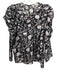 Ulla Johnson Size 4 Black, White, Pink Cotton & Silk Semi Sheer Floral Top Black, White, Pink / 4