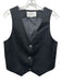Almina Size S Black Linen Button Front V Neck Vest Top Black / S