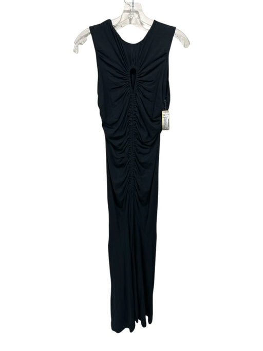 Ulla Johnson Size 6 Black Cotton Keyhole Ruched Maxi Dress Black / 6