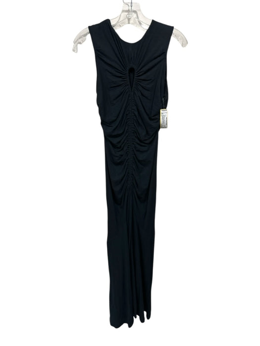 Ulla Johnson Size 6 Black Cotton Keyhole Ruched Maxi Dress Black / 6