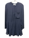 A.L.C. Size 4 Blue Black Silk Button Detail Mini Flare Dress Blue Black / 4