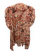 Ulla Johnson Size 4 Orange & Multi Silk & Lurex Semi Sheer Floral Top Orange & Multi / 4