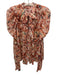 Ulla Johnson Size 4 Orange & Multi Silk & Lurex Semi Sheer Floral Top Orange & Multi / 4