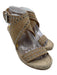 Isabel Marant Shoe Size 38 Beige Leather Grommets Ankle Wrap Espadrille Wedges Beige / 38