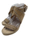 Isabel Marant Shoe Size 38 Beige Leather Grommets Ankle Wrap Espadrille Wedges Beige / 38