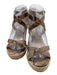 Jimmy Choo Shoe Size 38 Beige & Brown Leather Jute Snake Criss Cross Wedges Beige & Brown / 38