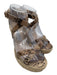 Jimmy Choo Shoe Size 38 Beige & Brown Leather Jute Snake Criss Cross Wedges Beige & Brown / 38