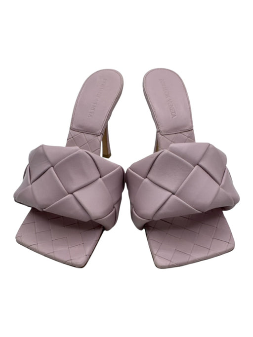 Bottega Veneta Shoe Size 38 Pale Lilac Leather Open Square Toe Woven Sandals Pale Lilac / 38