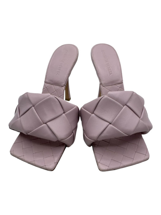 Bottega Veneta Shoe Size 38 Pale Lilac Leather Open Square Toe Woven Sandals Pale Lilac / 38