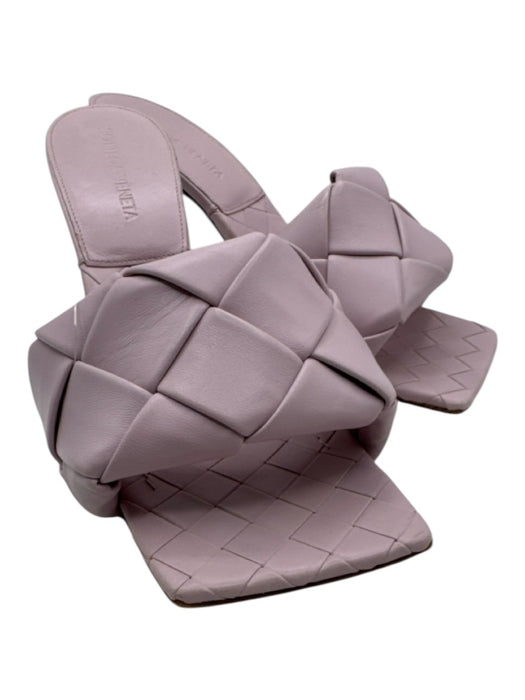 Bottega Veneta Shoe Size 38 Pale Lilac Leather Open Square Toe Woven Sandals Pale Lilac / 38