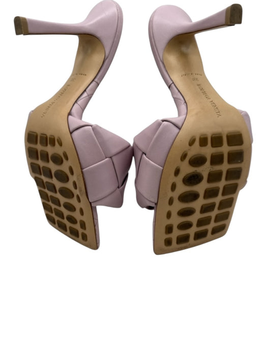 Bottega Veneta Shoe Size 38 Pale Lilac Leather Open Square Toe Woven Sandals Pale Lilac / 38