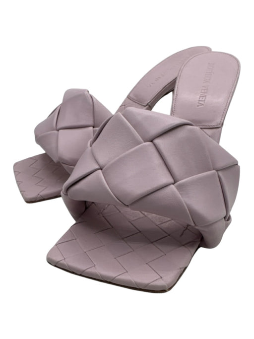 Bottega Veneta Shoe Size 38 Pale Lilac Leather Open Square Toe Woven Sandals Pale Lilac / 38