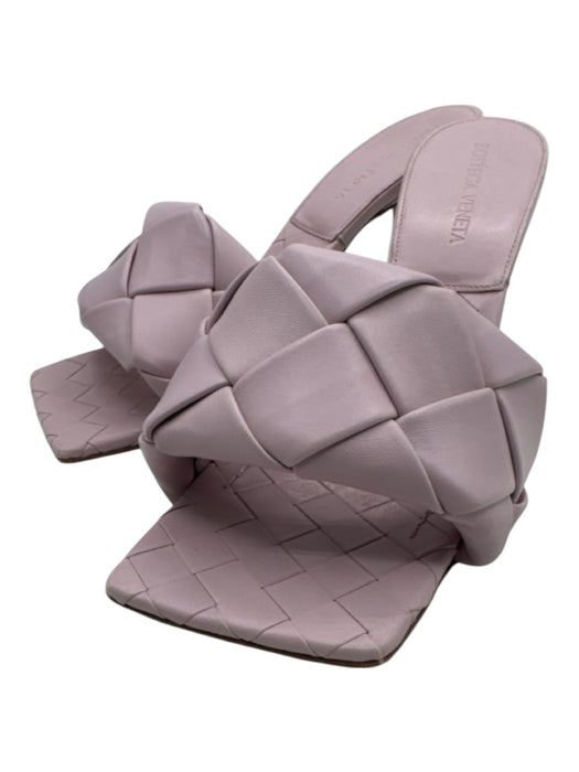 Bottega Veneta Shoe Size 38 Pale Lilac Leather Open Square Toe Woven Sandals Pale Lilac / 38