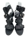 Manolo Blahnik Shoe Size 38 Black Leather cage Buckles Mid Heel Sandals Black / 38